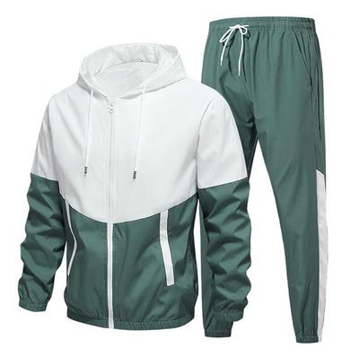 Herren Casual Colorblock Hoodie Zweiteiliges Set für die Schule und Outdoor-Sportarten