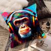 Animal Headphone Dj Music Pillow Case Fashion Square Pillowcase Bedroom Sofa Room Ins Decoration Leisure