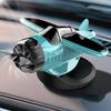 Solar-Powered Rotating Airplane Car Dashboard Ornament 360° Auto-Rotating Decorative Aircraft Accessory for Vehicle Interior