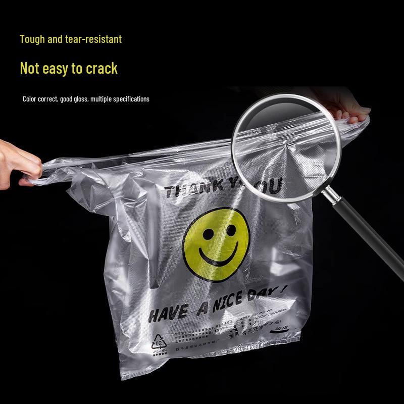 100 pcs Smiley Face Thick Transparent Plastic Food Bags with Free Shipping