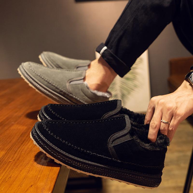 Fashion Snow Boots Men's 2024 New Style Plus Velvet Warmth and Thick Low-cut Men's Non-slip and Waterproof Winter Shoes Fashion Casual