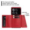 Vintage Leather Card Holder Phone Case for Xiaomi POCO X6 Pro 5G Card Pockets Dual Snap Buttons Flip Wallet Shell