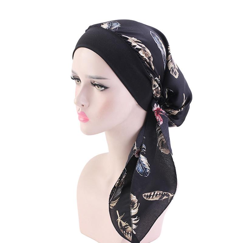 fashion printed flowers women inner hijabs cap muslim head scarf turban bonnet ready to wear ladies wrap under hijab caps