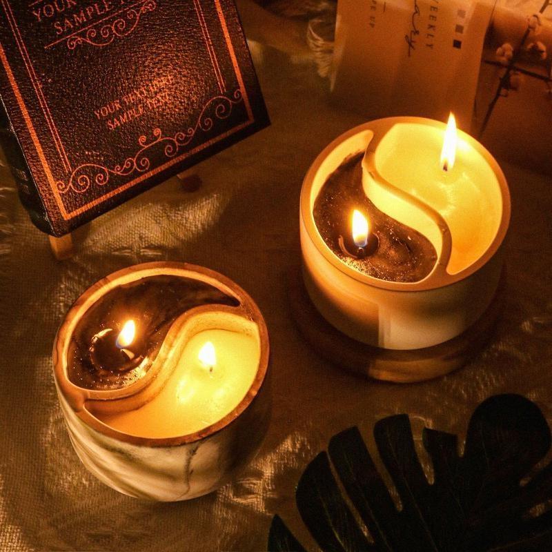 Handmade Tai Chi Aromatherapy Candle Cup Decoration Dropping Glue Mold Candle Holder Mold
