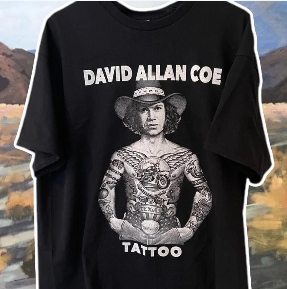 

David Allan Coe tattoo HOT NEW T-shirt, size S-4XL 4XL