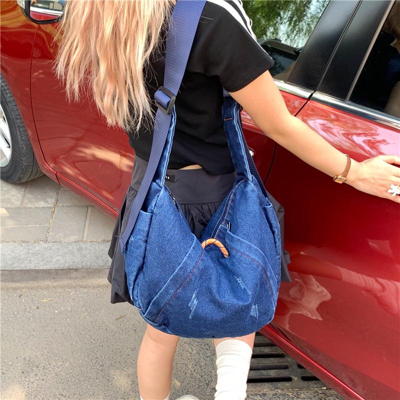 Large Capacity Denim Bag Women's Shoulder Crossbody Bag