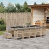 Vidaxl 15-Cz. Garden Furniture Set With Cushions, Beige, PE Rattan