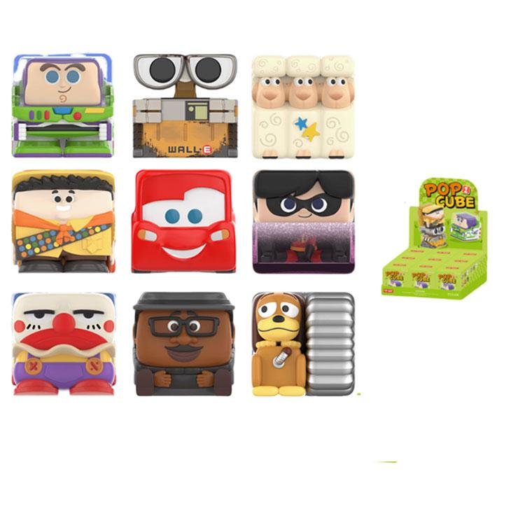 New POP MART Disney/Pixar POP CUBE 1 Collection Figure Mystery Boxes Single Blind Box/whole Box 9 Pcs POPMART-2408-0008