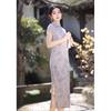 New Chinese-style purple improved cheongsam, young girl temperament, thin and slim temperament, daily retro style dress