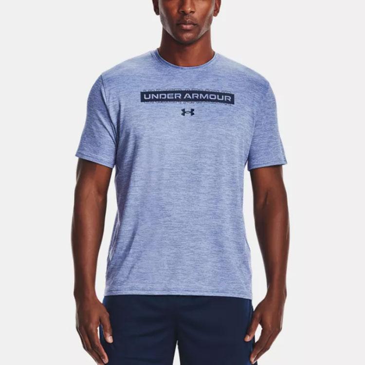 Under Armour Casual Training Round Neck T-Shirt Men Tops Blue 1365216-420