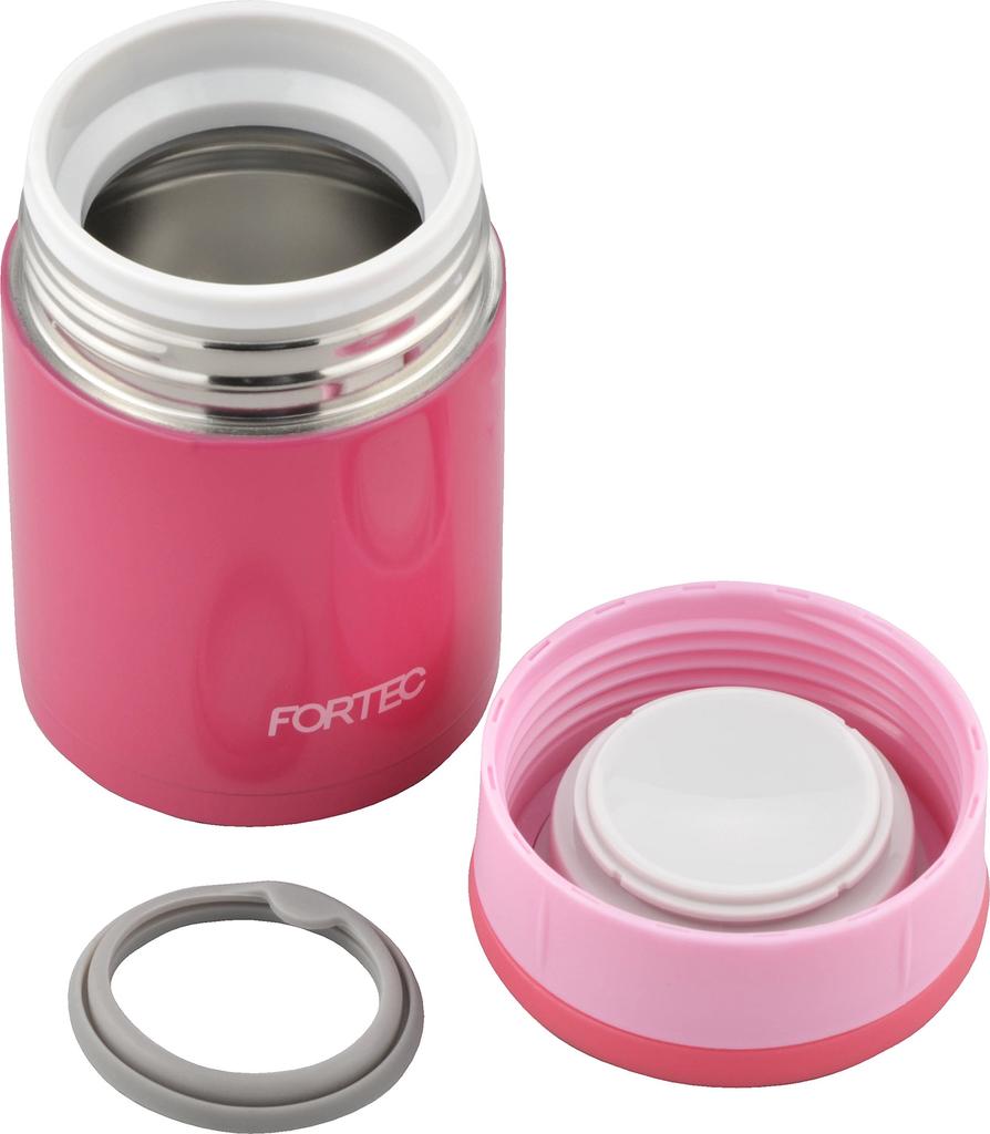 Wahei Freiz Fortec Lunch Mini Bento Box, 250ml, Pink, Vacuum Insulated, Keeps Soup Hot or Cold, Includes Recipes, FLR-7141
