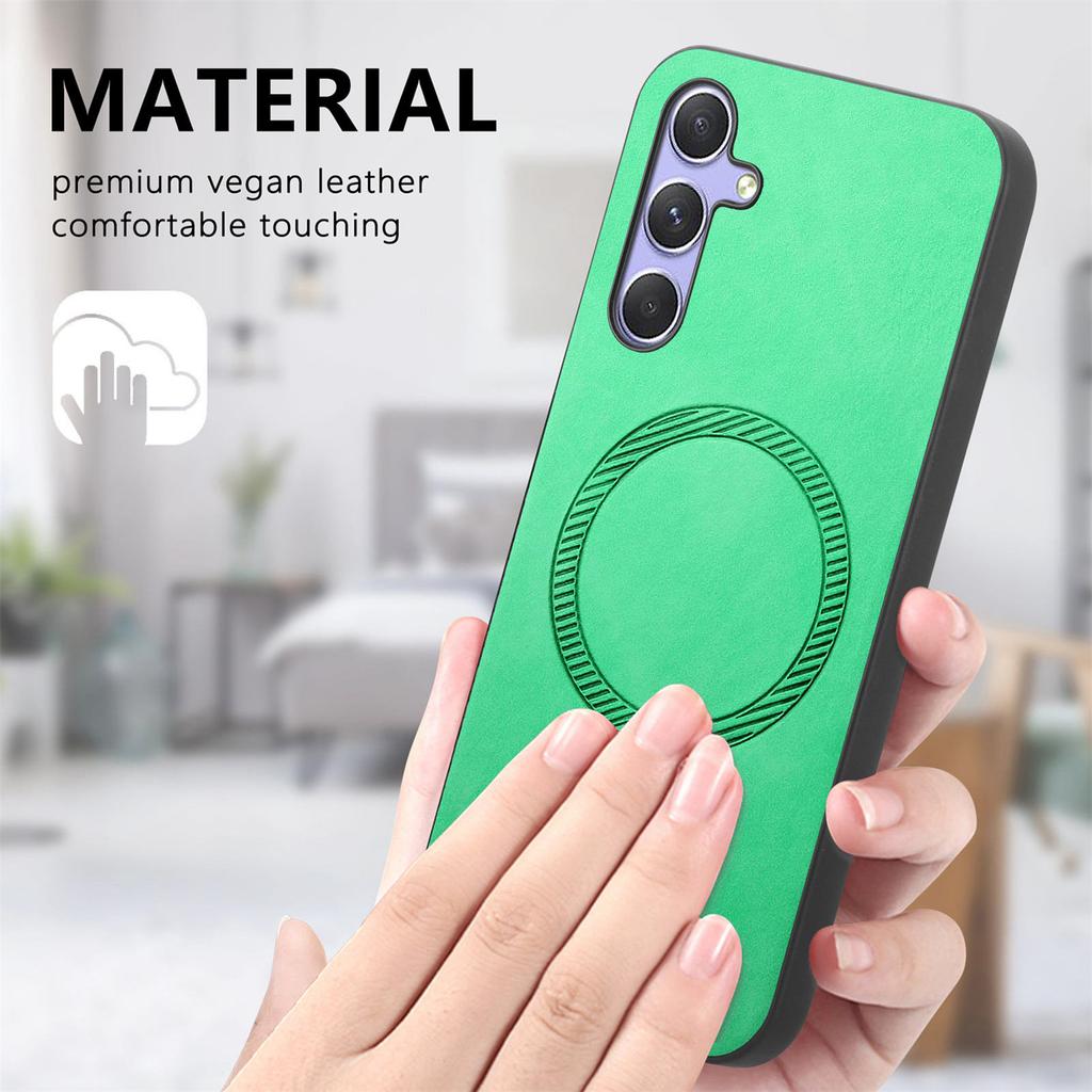 For Samsung Galaxy A54 5G Leather Back Case Compatible with MagSafe Skin-Touch Phone Cover