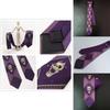 Wykwintny Jojo's Bizarre Adventure Killer Queen Kira Yoshikage Cosplay Czaszka Fioletowy Krawat