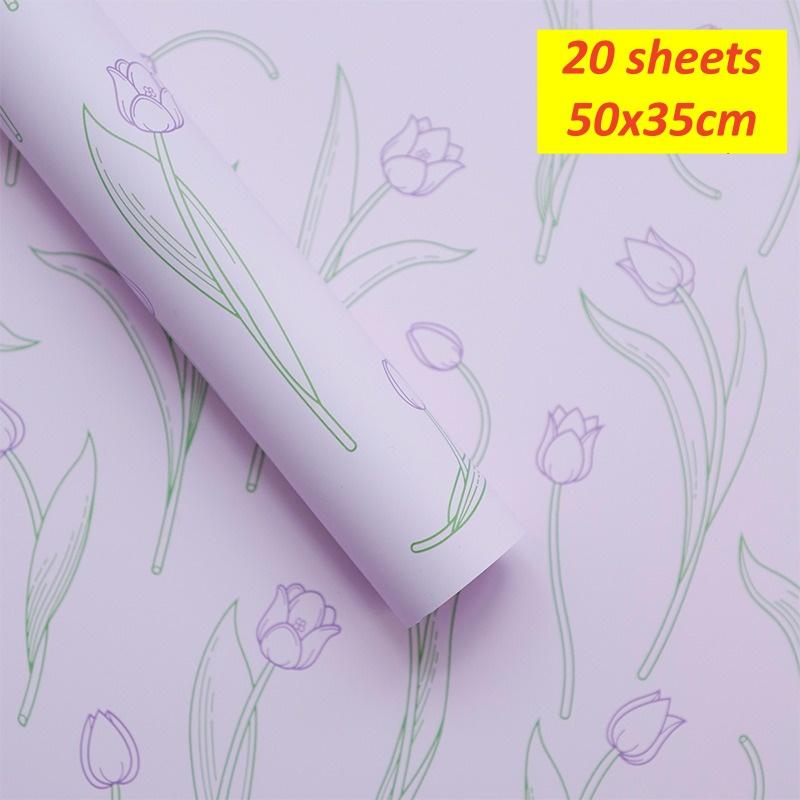 Retro Wrapping Paper Romantic Flower Wrapping Paper Kraft Gift Paper Florist Bouquet Packaging Material For Gift Wrapping Pack