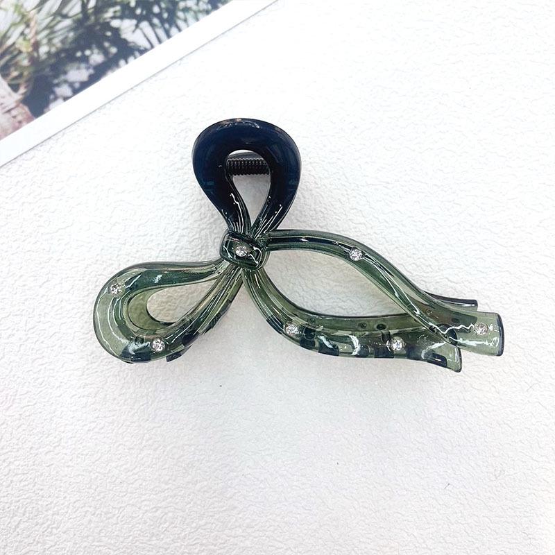 

High-End French Transparent Bow Claw Clip: Versatile Girlish Heart Shark Hair Accessory светло-зеленый