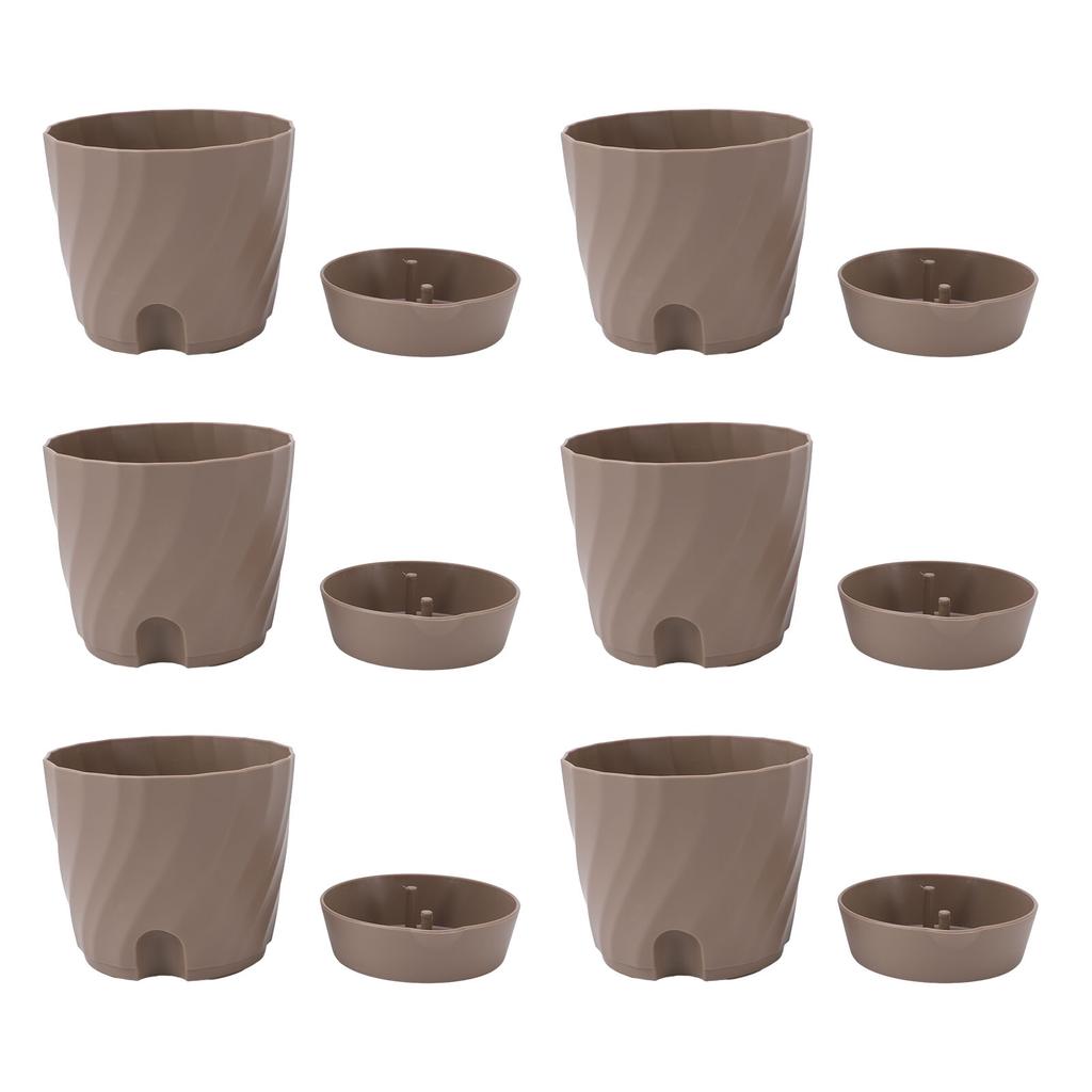 6pcs Plastic Flower Pot Gardening Plant Container Lightweight Plastic Planter for Home Balcony