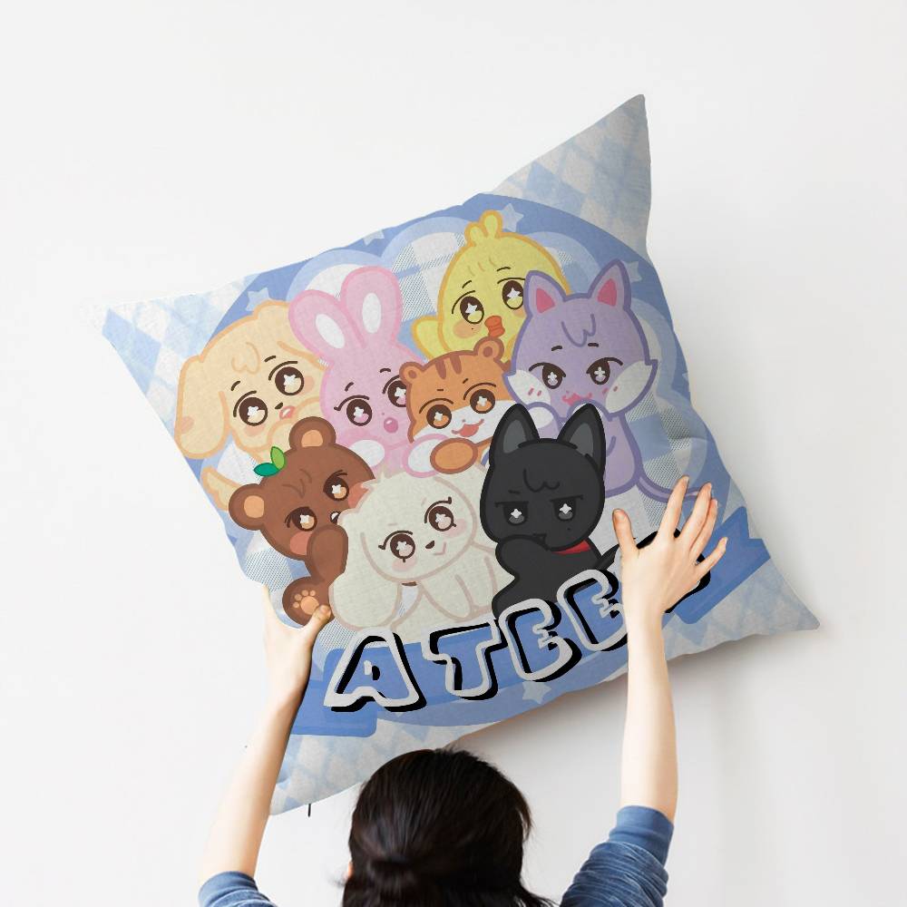 Kpop Group A-Ateez Pillowcase toon Gift Cushion Cover Bedroom Home Sofa Chair Seat Decor pillow case