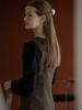 B Muse Mansion Hem Line Sheer Patch Dress - Brown