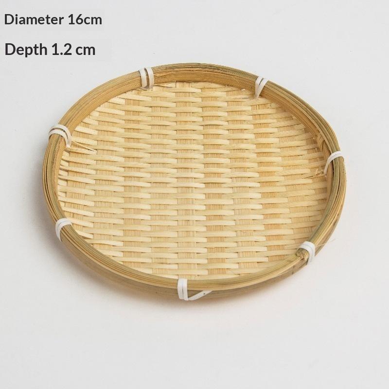 Eco-Friendly Handwoven Natural Bamboo Tray Sturdy Durable for Candle Serving Cosmetic Storage Bathroom Home Decor