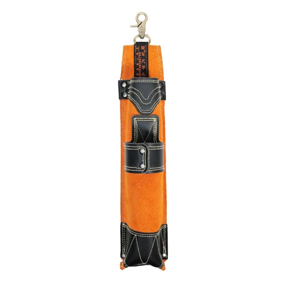 Strong Welding Rod Storage Bag Wear-resisting High Temperature Resistance Welding Electrode Holder with Hook Cowhide