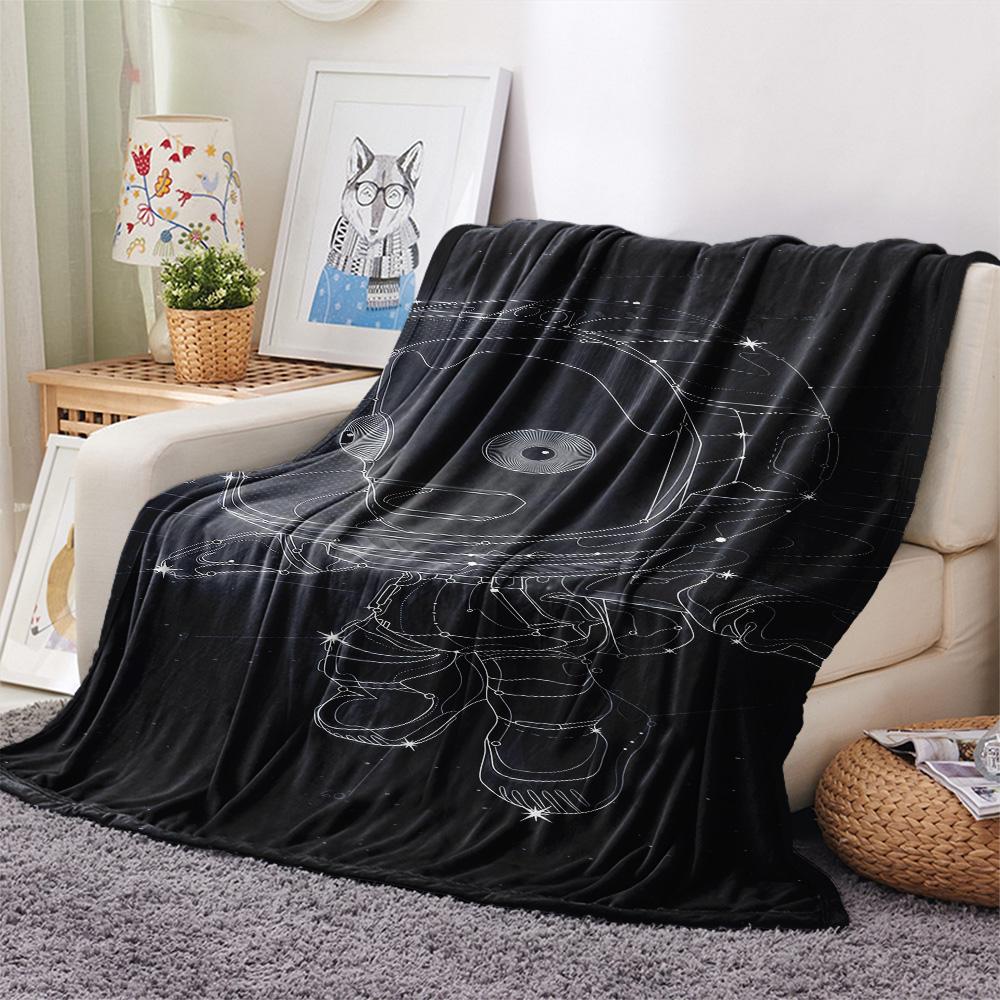 1Pc Alien Earth Print Flannel Blanket, High Quality Comfortable for All Seasons, Home Decor, Warmth and Comfort, Perfect for Christmas Gifts