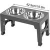 Lifting Adjustable Dog Feeder Bowls Stand Double Stainless Steel Food Water Bowls Dry Wet Separation For Small Medium Large Dog