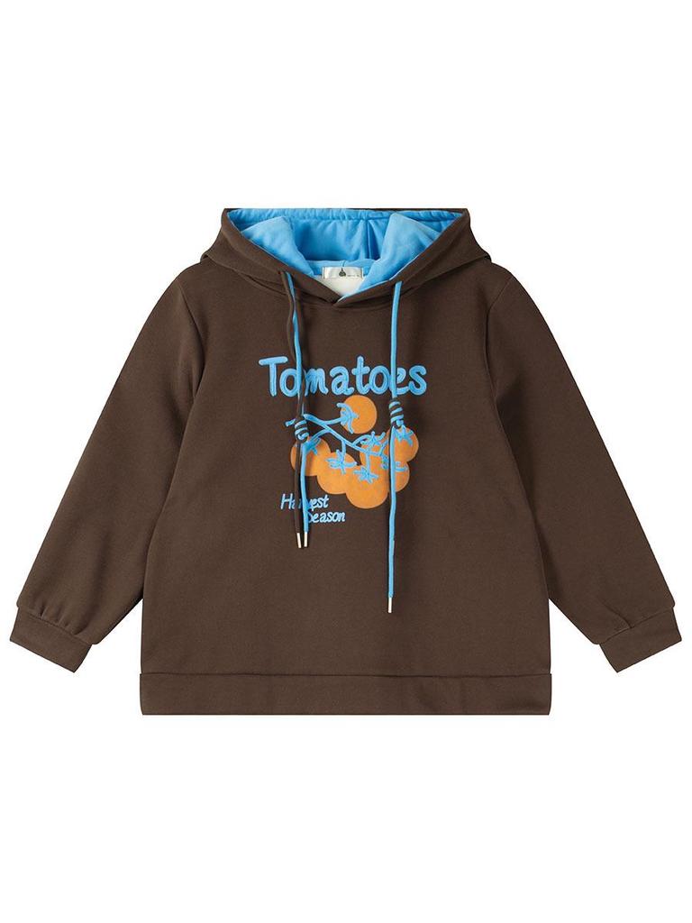 Winter 2025 Plus Size Women's Letter Print Hooded Sweatshirt - Fashionable Drawstring Style