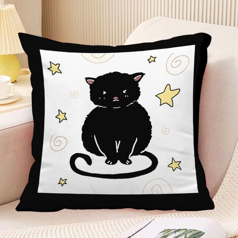 

Милая маленькая черная собака принт декоративная наволочка спальня гостиная квадратная подушка наволочка 40x40cm