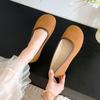 Vintage Mary Jane  shoes big head knitted soft sole breathable flat bottom versatile shallow mouth single shoes  Doudou shoes