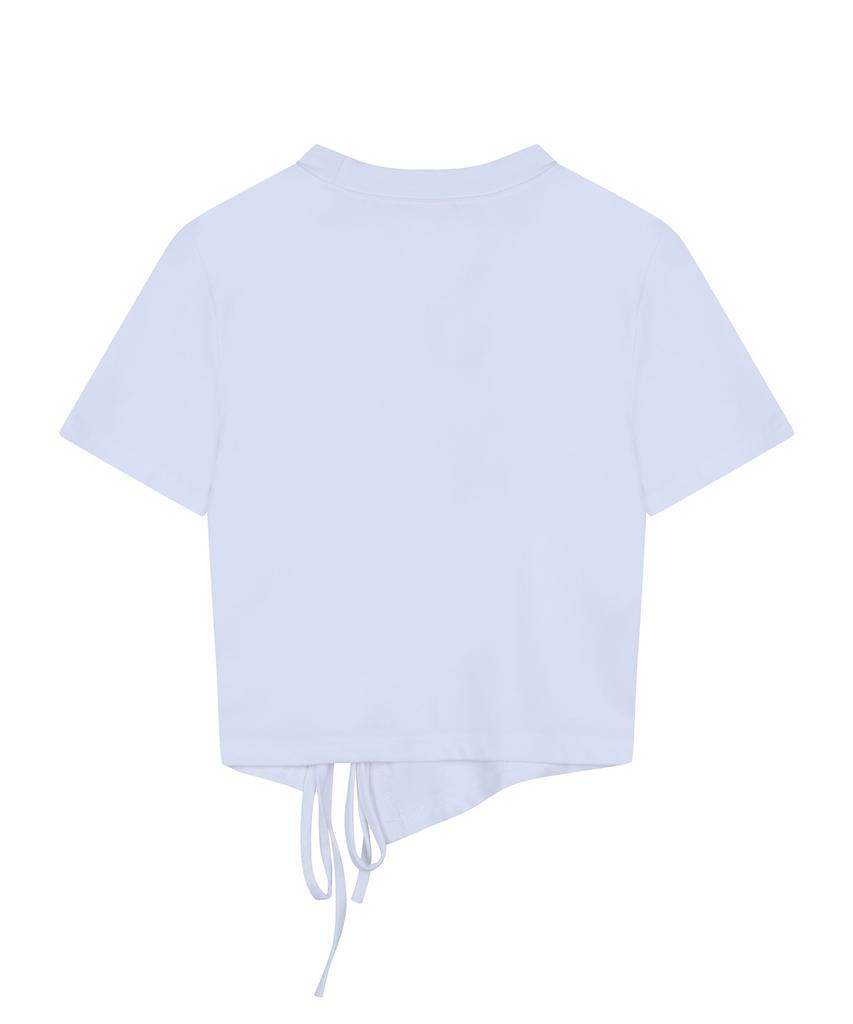 HIGH SCHOOL DISCO Hsd Symbol Ribbon Point Crop Top White