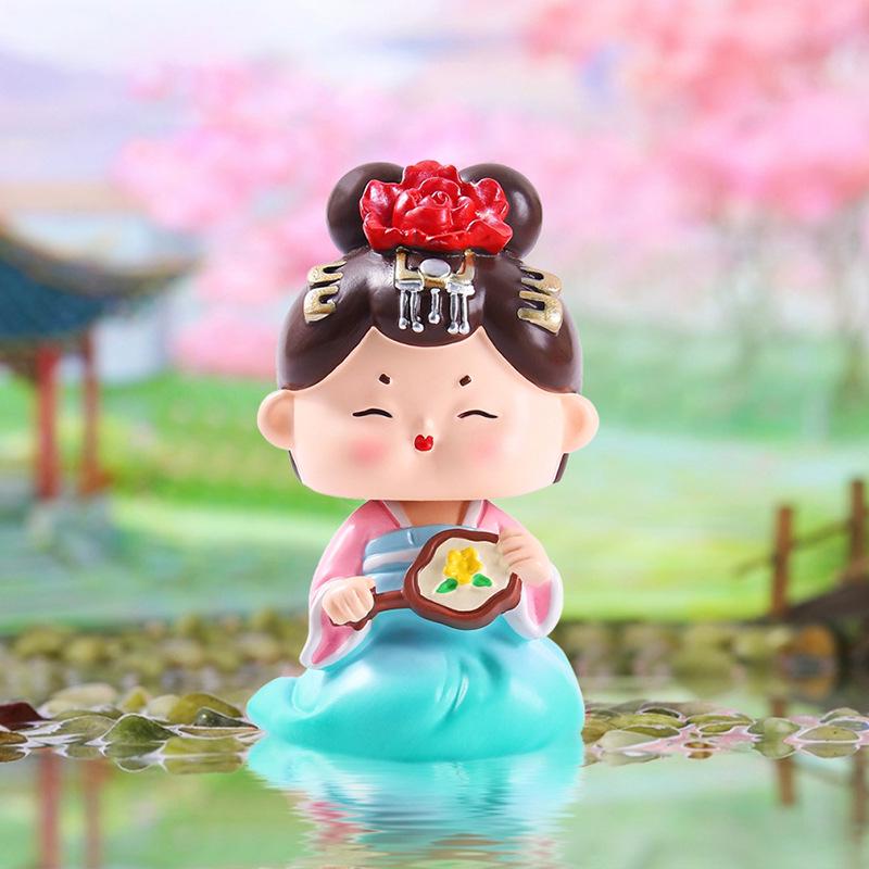 Large Roly-Poly Tang Dynasty Lady Ornament - Home Entrance & Festival Gift