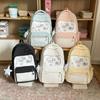 Schoolbag contrasting color polka dot large capacity backpack cute backpack clock in photo high value schoolbag make-up bag shoulder bag