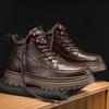 Leather Martin Boots Men'S Leather Outdoor Retro Platform Tooling Boots