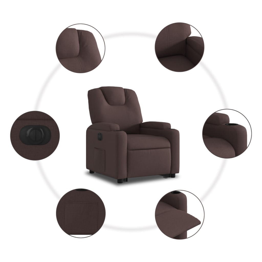 Vidaxl Lift-Up Massage Chair, Electric, Reclining, Brown