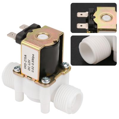 Électrovanne d'eau 12V 4 points normalement fermée valve à solénoïde d'entrée en plastique