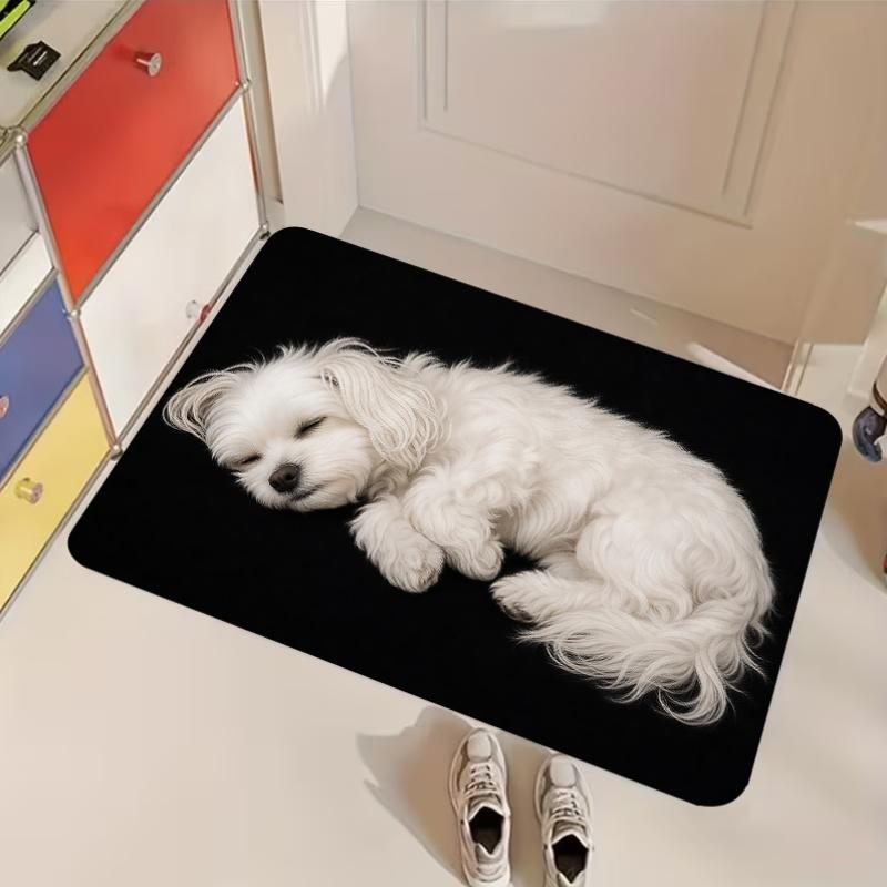 Two German Shepherd Dog Portrait Non Slip Doormat Pet Dog Farmhouse Front Entrance Rug Indoor Outdoor Home Floor Decor