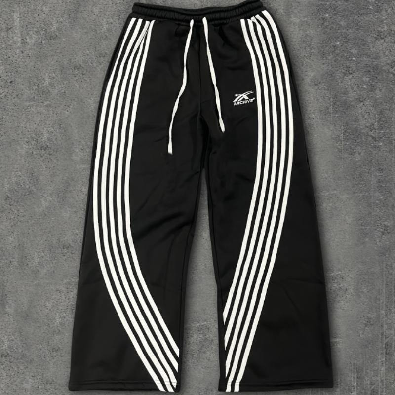 Pantalon droit ample à rayures décontracté rétro mode de rue européenne et américaine