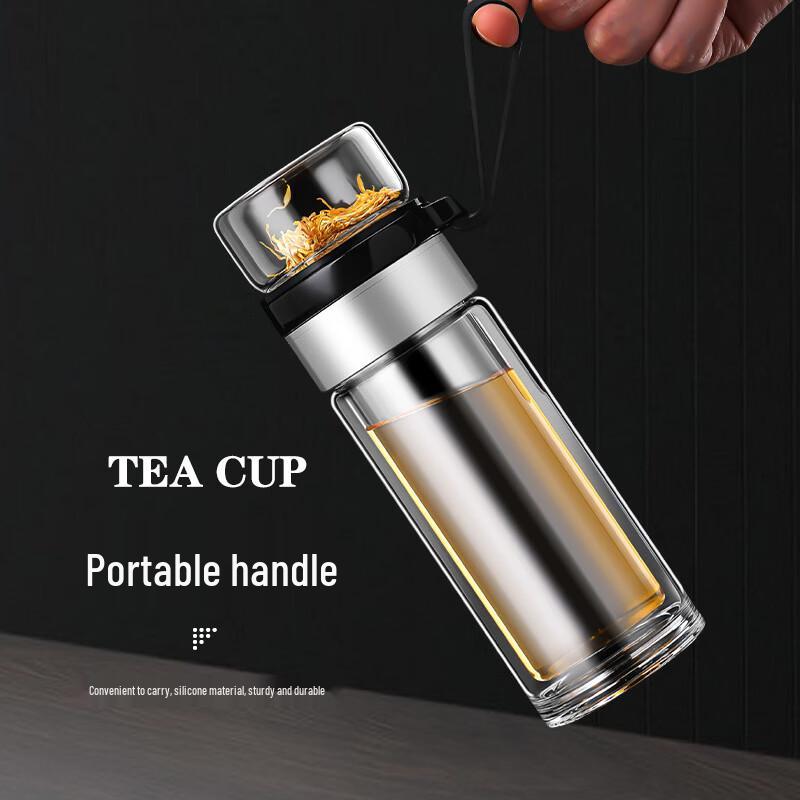OLOEY Premium Double-Wall Glass Tea Infuser Set