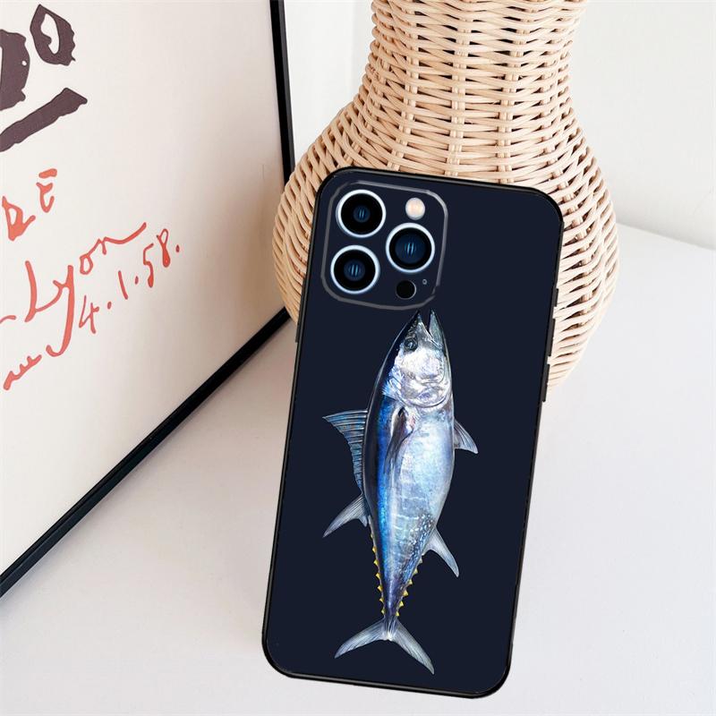 Blauflossen-Thunfisch Hülle Für iPhone 11 12 13 14 16 15 Pro Max Mini X XS Max XR Plus Cover Coque