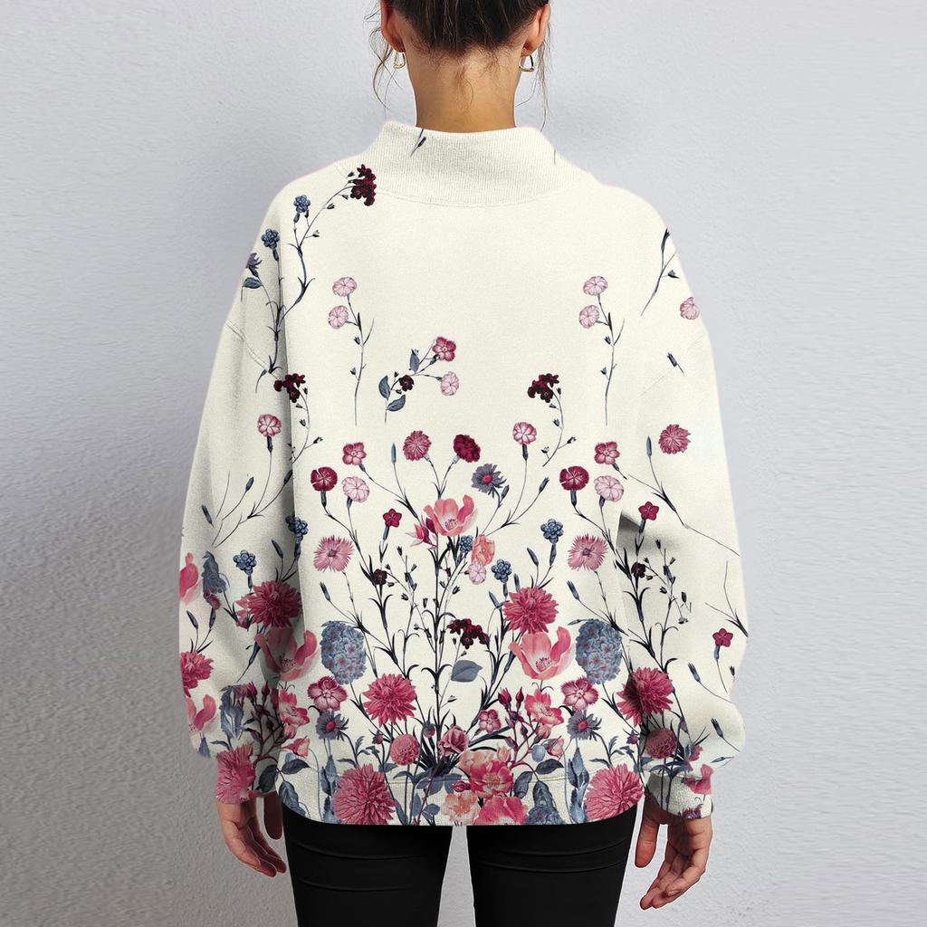 Mock Neck Sweatshirt Women Fall Comfort Oversized Sweatshirt Dressy Pullover Sweatshirts No Hood Cozy Turtleneck Tops