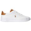 Polo Ralph Lauren Leather Lace-Up Round Toe Low-Top Fashion Sneakers Men Sneakers White 809877598001