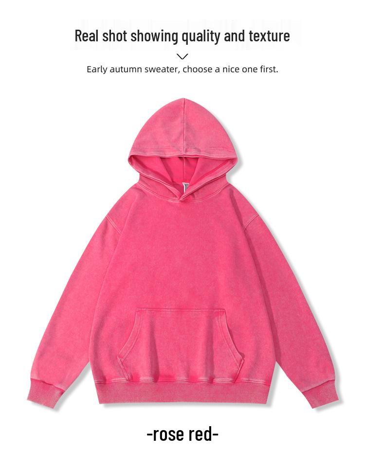 Unisex Tie-Dye Distressed Air Cotton Hoodie: Cross-Border Autumn/Winter Style with Drop Shoulder Sleeves, 360g