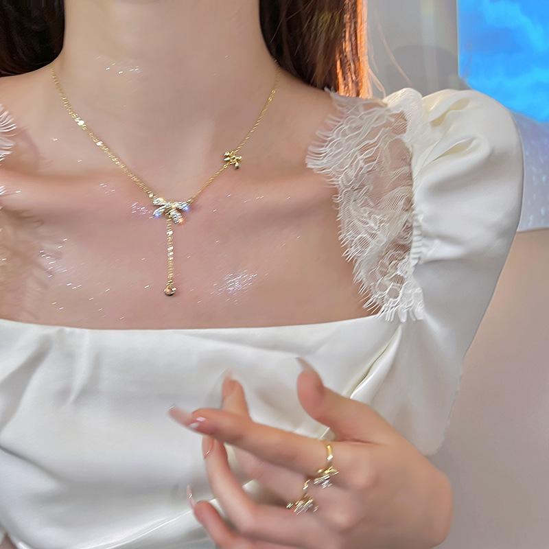 Butterfly Tassel Titanium Steel Necklace for Women - Luxury, Non-Fading, High-End Design Clavicle Chain