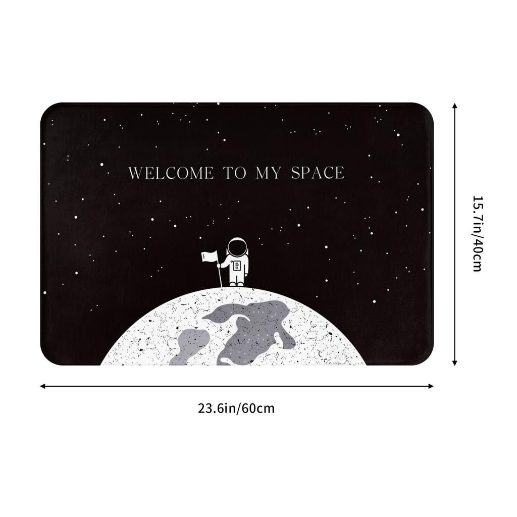 Moon Astronaut Welcome To My Space Doormat Mat Anti-Slip  Bath Kitchen Living Room Rug Carpet 40*60cm