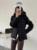 Hooded Down Padded Jacket Women's New Autumn and Winter Small Padded Jacket Short Splicing Padded Jacket