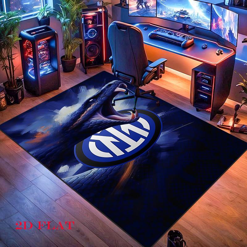 Inter Milan Logo Carpet Rug for Living Room Bedroom Home Sofa Decoration,Kids Play Nonslip Floor Mat