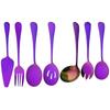 1Pc Purple Stainless Steel Dinnerware Cake Spatula Soup Spoon Colander Spoon Service Spoon Salad Fork Kitchen Accessories Tools