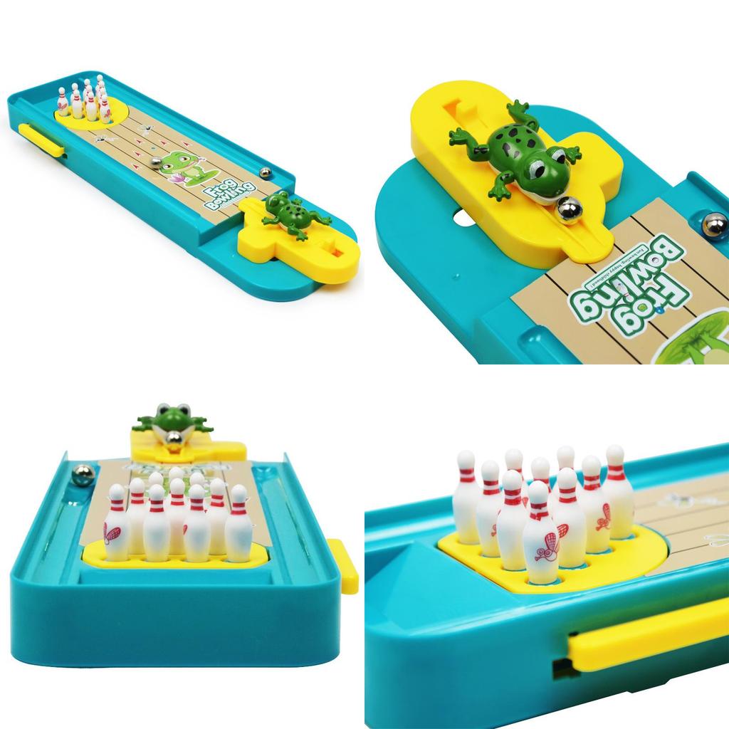 Cute Animal Mini Bowling Set Frog Desktop Toy For Kids, Interactive Learning Game