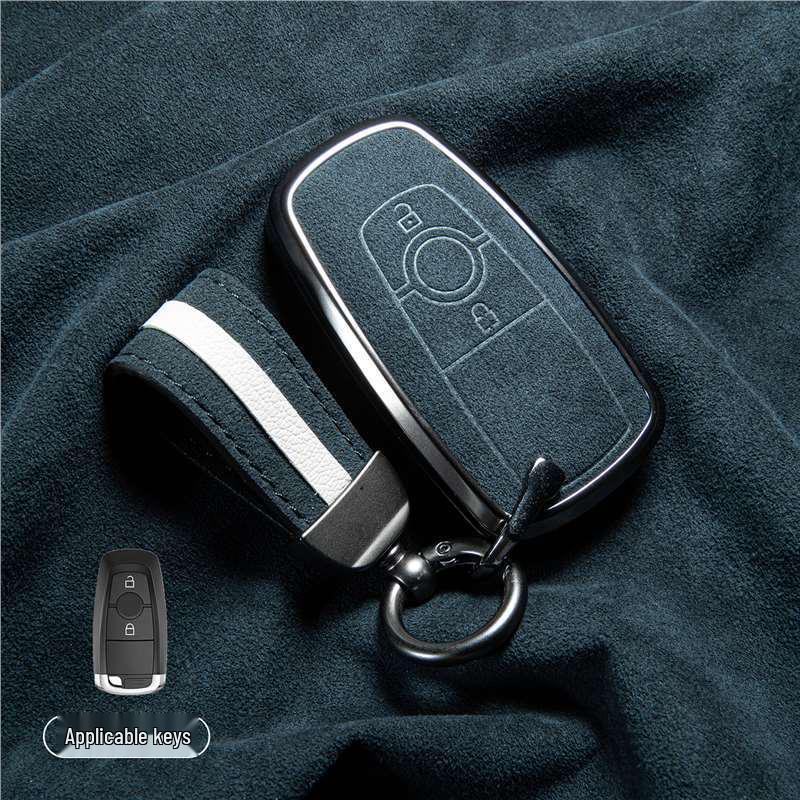 Luxury Suede Key Covers for Ford Explorer ST, Escape, Edge, 4WD, Mondeo, and EVOS