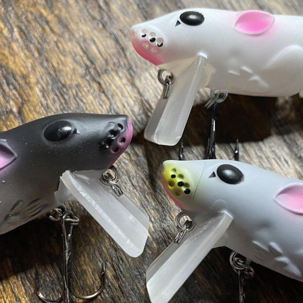 Top Water Rat Mouse Fishing Lure Bass Lunker Lure, Pike Wake Bait